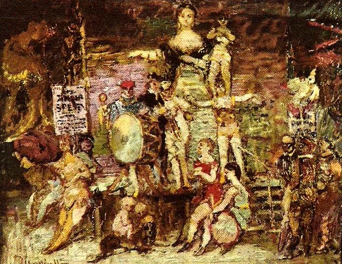 Monticelli, Adolphe-Joseph akrobaternas parad oil painting image